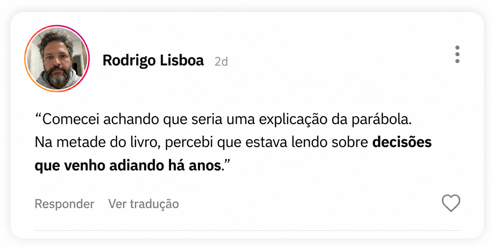 Comentário de leitor sobre O Talento Enterrado